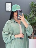 ست مانتو شلوار لنین کمربند Dior کد 2800 - تصویر 23