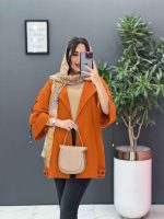 مانتو لنین آستین گت ضربدری کد 2803 - تصویر 2