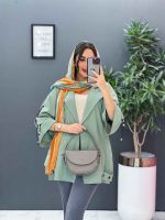 مانتو لنین آستین گت ضربدری کد 2803 - تصویر 9