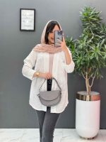 شومیز سوزن دوزی جلو چین دار