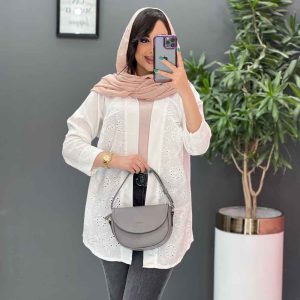 شومیز سوزن دوزی جلو چین دار