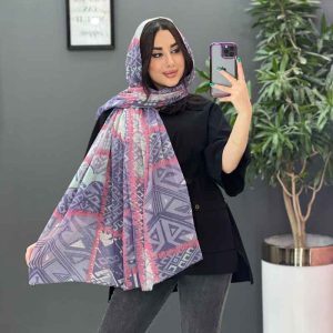شال حریرنخ طرح لوزی و مربع