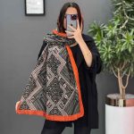 شال موهرکوبیده کرم-آجری کد 2887