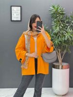 مانتو لنین آستین پاکتی جیب پاگن