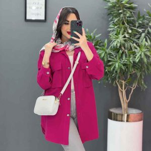 مانتو لنین دکمه فلزی جیب پاکتی