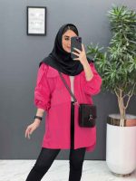 مانتو لنین آستین کش چهار جیب