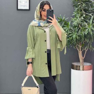 مانتو لنین جلو پیله آستین گت