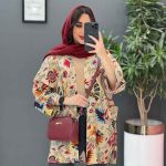 مانتو طرح دار کوک دوزی بغل پاگن