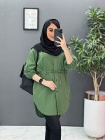 مانتو لنین کمرگت آستین کش