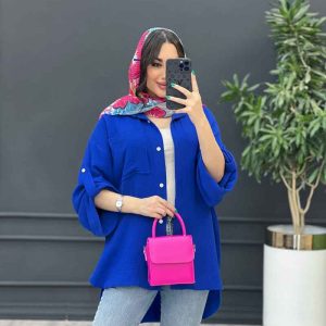 مانتو شومیزی تک جیب آستین پاکتی