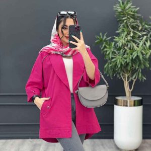 مانتو جلو زیپ آستین پاگن