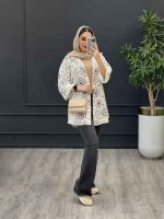 مانتو سفید مشکی