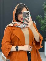 خرید مانتو لینن آجری