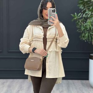 مانتو لینن نچرال ریش دوزی