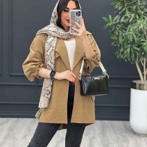 مانتو لینن آستین و پشت گت دار