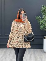 مانتو داکرون جلو بسته طرح دار