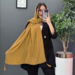 شال پلیسه درشت منگوله دار کد 2897