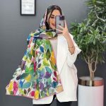 شال آبرنگی طرح برگ کد 2877
