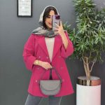 مانتو لنین شش دکمه پانچ چیب کج
