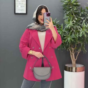 مانتو لنین شش دکمه پانچ چیب کج