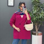 مانتو کتی چهاردکمه آستین کش در ونوس مد