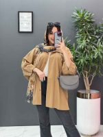 مانتو پانچ آستین پیله درشت کد 2824 - تصویر 3