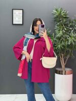 مانتو پانچ آستین پیله درشت کد 2824 - تصویر 6