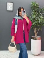 مانتو پانچ آستین پیله درشت کد 2824 - تصویر 12