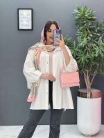 مانتو پانچ آستین پیله درشت کد 2824 - تصویر 7