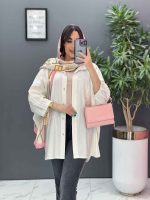 مانتو پانچ آستین پیله درشت کد 2824 - تصویر 13