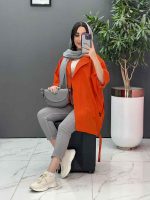 مانتو پانچ ژیله حلقه پایین گت 2830 - تصویر 15