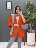 مانتو پانچ ژیله حلقه پایین گت 2830 - تصویر 9