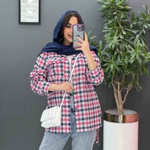 مانتو چهارخونه نخی سرجیب دوبل