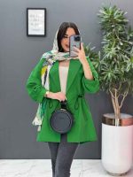 مانتو داکرون کمرگت آستین ژیله کد 2825 - تصویر 17