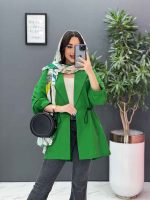 مانتو داکرون کمرگت آستین ژیله کد 2825 - تصویر 4