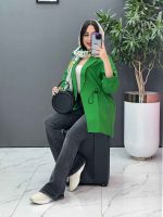 مانتو داکرون کمرگت آستین ژیله کد 2825 - تصویر 11