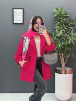 مانتو داکرون کمرگت آستین ژیله کد 2825 - تصویر 3