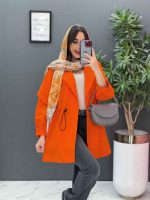 مانتو داکرون کمرگت آستین ژیله کد 2825 - تصویر 2