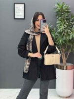 مانتو داکرون کمرگت آستین ژیله کد 2825 - تصویر 8