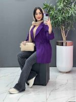 مانتو داکرون کمرگت آستین ژیله کد 2825 - تصویر 7