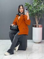 مانتو آستین بنددار پایین پاگن کد 2832 - تصویر 13