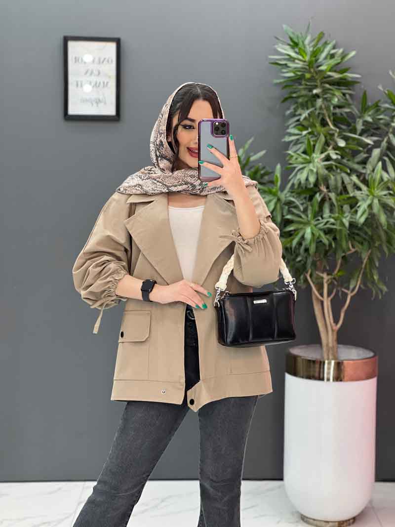 مانتو آستین بنددار پایین پاگن مانتو آستین بنددار پایین پاگن