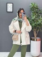مانتو آستین بنددار پایین پاگن کد 2832 - تصویر 17