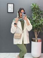 مانتو آستین بنددار پایین پاگن کد 2832 - تصویر 10