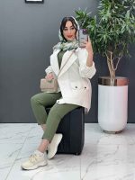 مانتو آستین بنددار پایین پاگن کد 2832 - تصویر 4