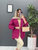 مانتو آستین بنددار پایین پاگن کد 2832 - تصویر 15