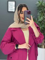 مانتو آستین بنددار پایین پاگن کد 2832 - تصویر 8