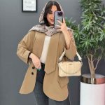 مانتو یقه کراواتی جیب پاگن دار