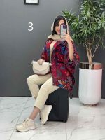 مانتو پانچ طرح دار هندی کد 2835 - تصویر 15