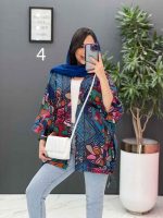 مانتو پانچ طرح دار هندی کد 2835 - تصویر 10